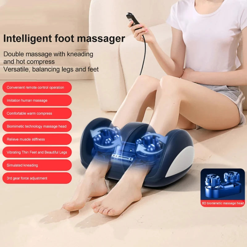 Intelligent Foot Massager with Heat, Dual Kneading & Air Compression for Foot and Leg Relaxation-Grands Mobility