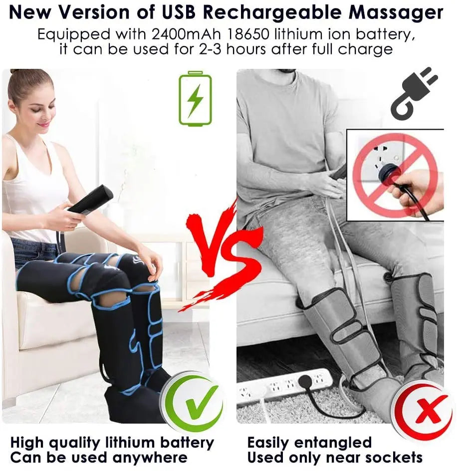 360° Leg Massager with Air Pressure Therapy for Enhanced Circulation and Muscle Relaxation