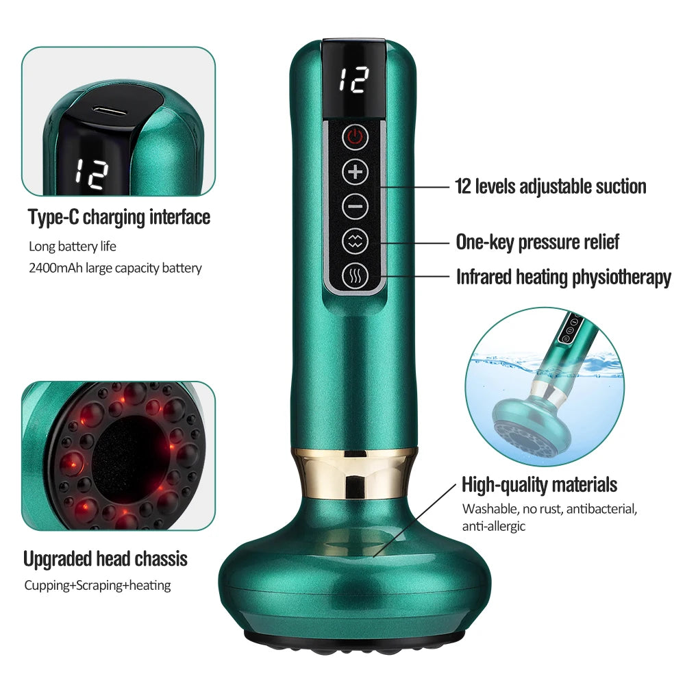 Electric Cupping Therapy Massager Set with Suction Control for Anti-Cellulite and Slimming Treatment