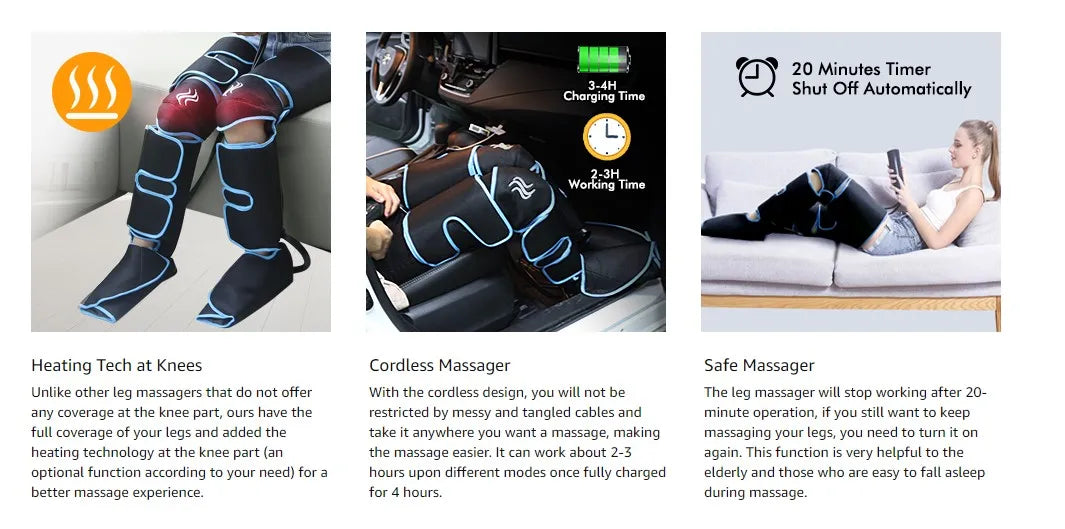 360° Leg Massager with Air Pressure Therapy for Enhanced Circulation and Muscle Relaxation