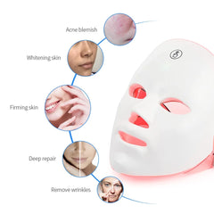 LED Photon Therapy Rechargeable Facial Mask - 7 Color Skin Rejuvenation and Anti-Aging Beauty Device