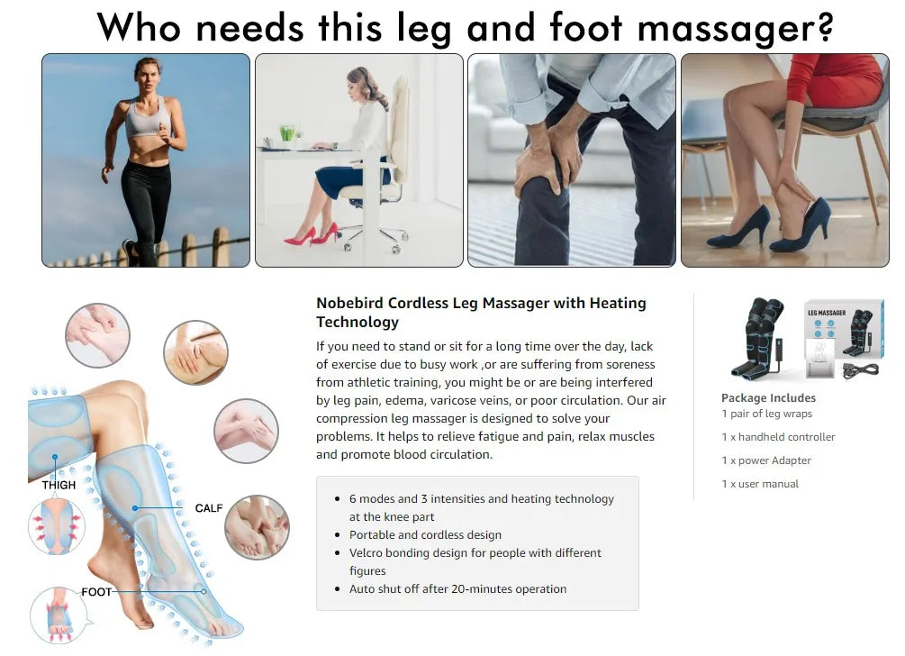 360° Leg Massager with Air Pressure Therapy for Enhanced Circulation and Muscle Relaxation