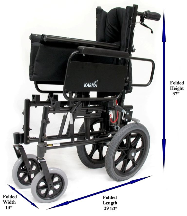 KARMAN KM-5000-TP Lightweight Reclining Transport Wheelchair