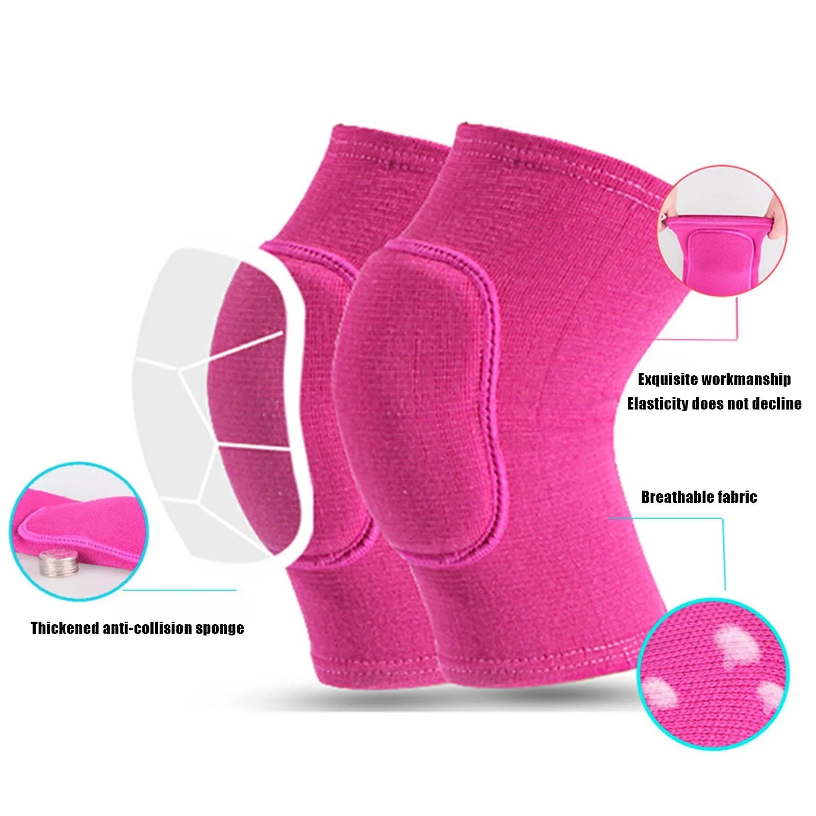 2-Pack Enhanced Comfort Compression Knee Support Pads for Dance and Workout Training