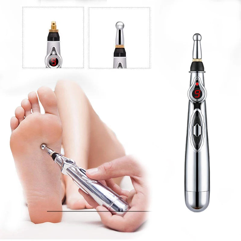 Electric Acupuncture Point Massage Pen Meridian Energy Massage Pen Pain Relief Therapy Back Neck Face Beauty Roller