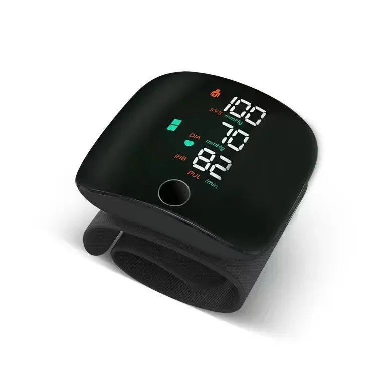 Wrist Blood Pressure Monitor with LED Display and USB Rechargeable Fast Measurement Tensiometer