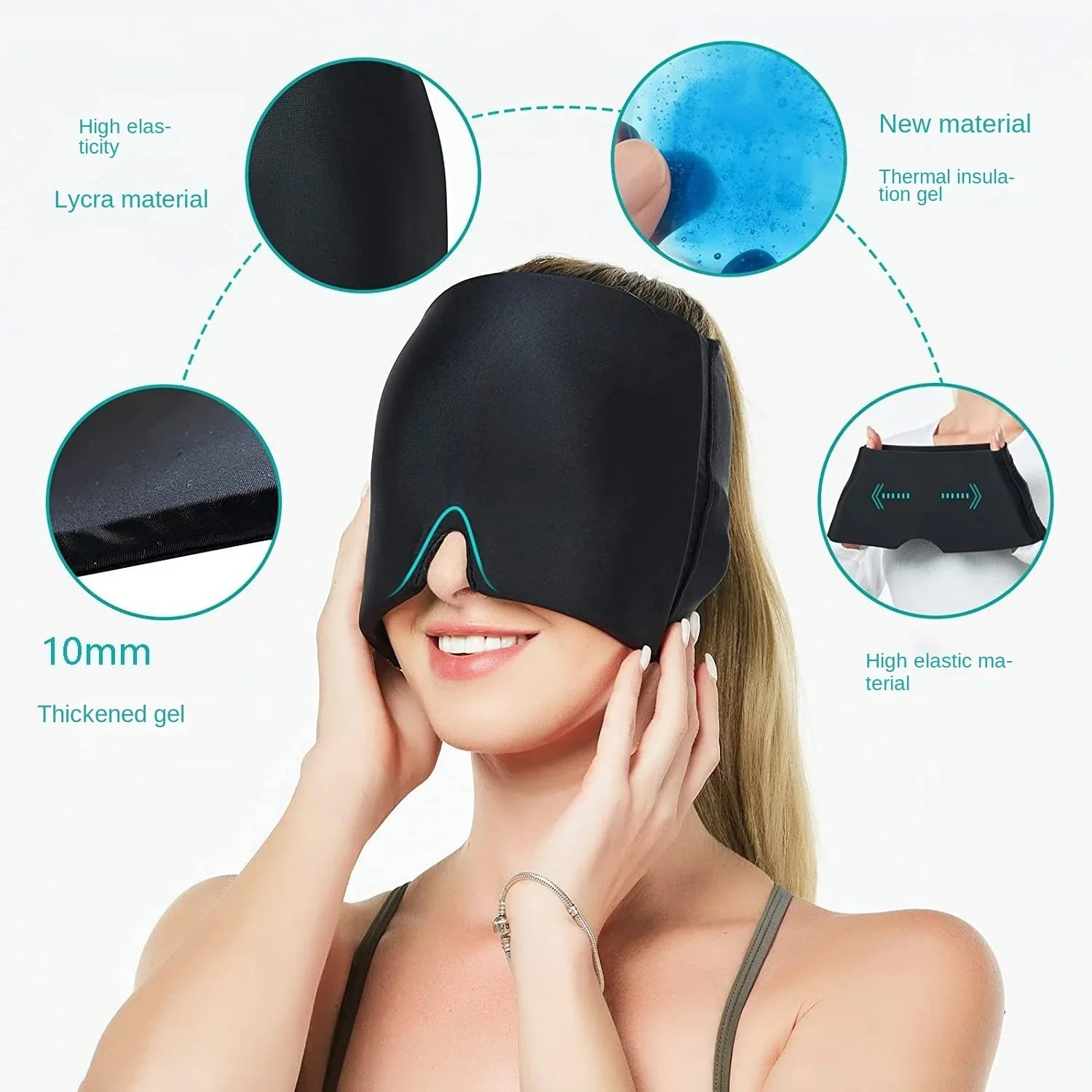 Ultimate Migraine Relief Cap - Hot & Cold Gel Therapy Hat for Headaches & Stress Pain Relief