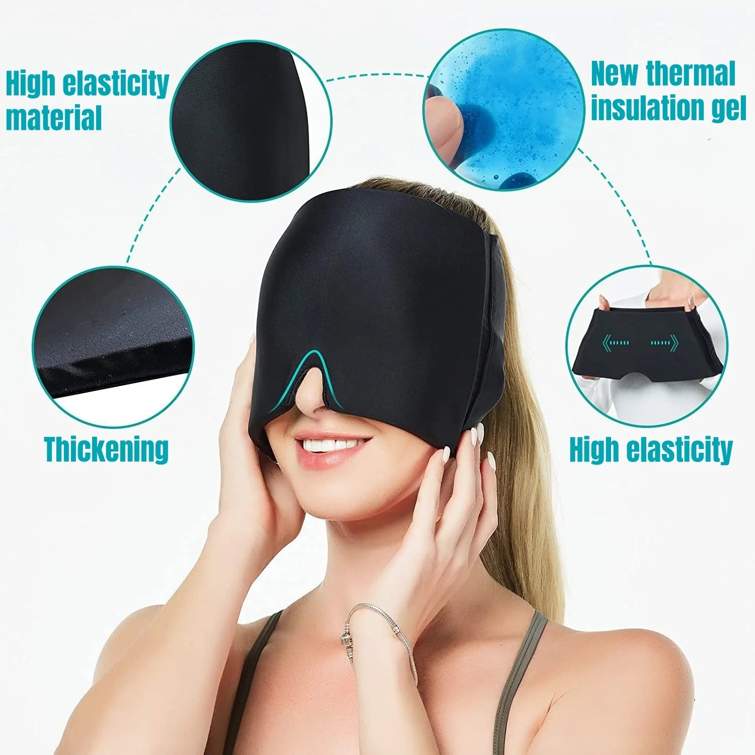 Ultimate Migraine Relief Cap - Hot & Cold Gel Therapy Hat for Headaches & Stress Pain Relief