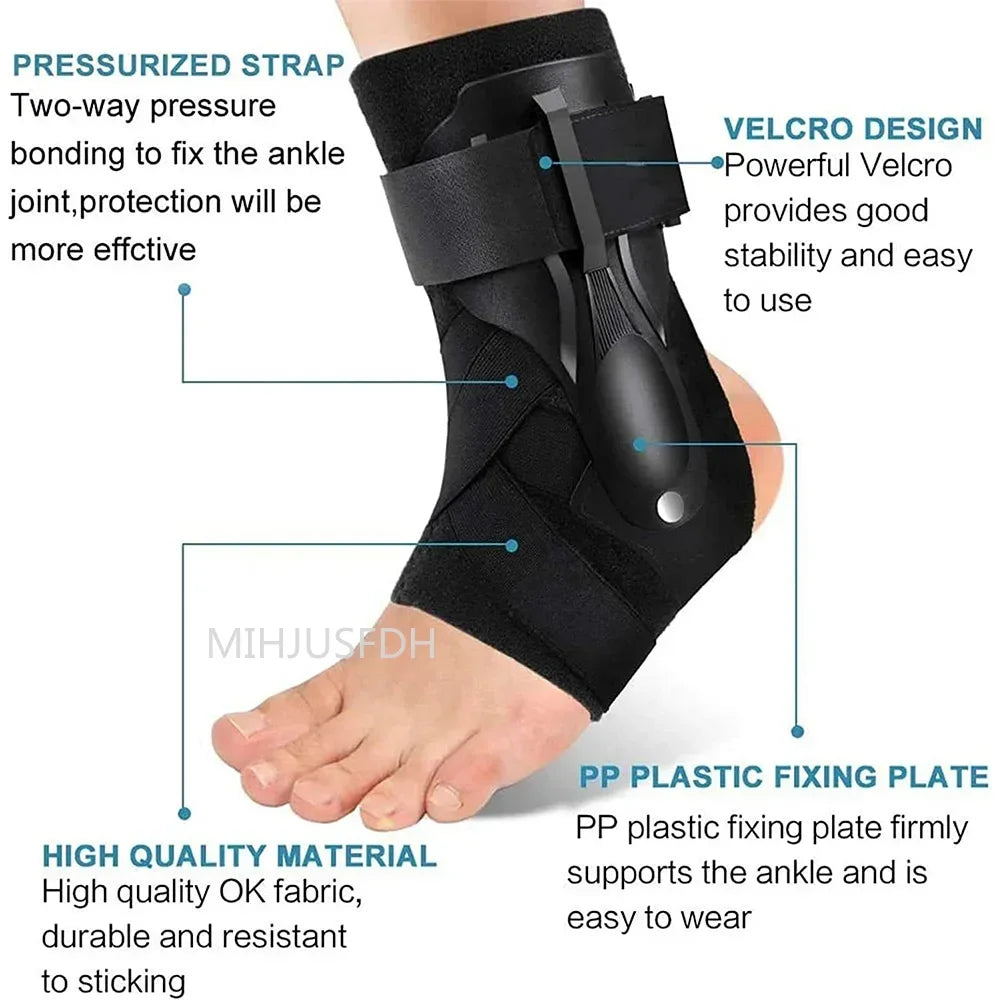 Ankle Support Brace with Side Stabilizers for Sprains and Tendonitis - Lightweight Recovery Splint for Men and Women