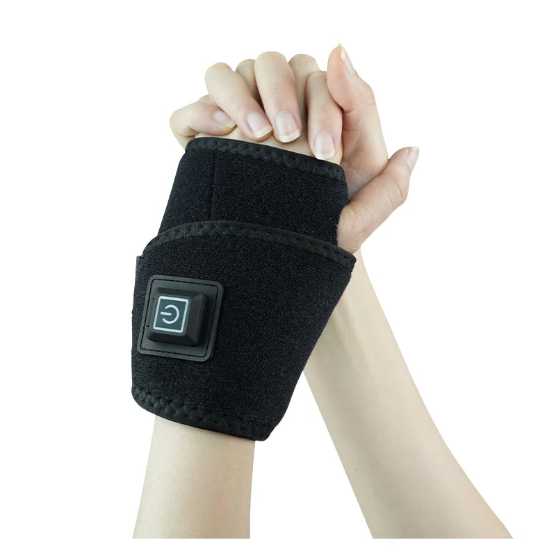 USB Heated Wrist Support Massager with Adjustable Temperature and Breathable Design for Pain Relief and Comfort