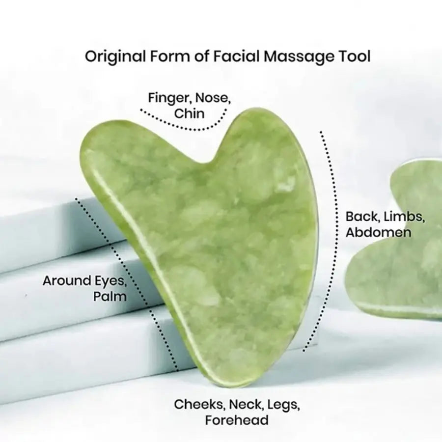 Facial Scraping Board Neck Massage Tablets Body Massager Facial Roller Exquisite Skincare Scraping Tablet Combination Set Green