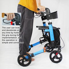 Folding Lightweight Rollator Walker for Seniors with Seat, 8-Inch Wheels, Adjustable Height, and Storage Bag