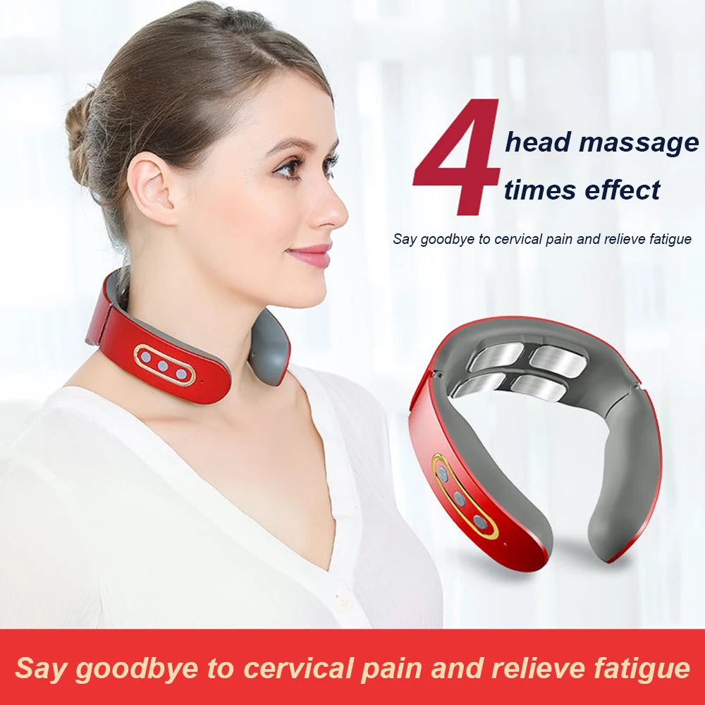 Advanced Electric Neck and Shoulder Massager with Heating, TENS Therapy, and 4 Kneading Heads for Pain Relief and Relaxation