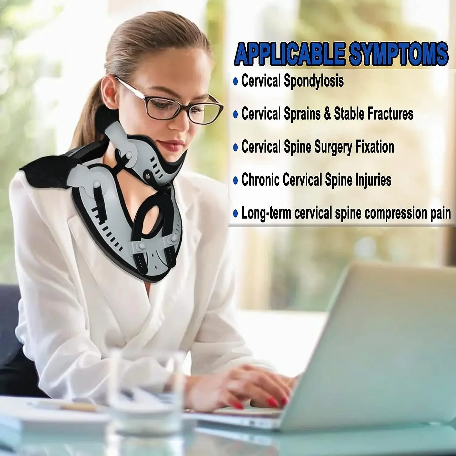 Neck Brace Support Orthosis - Adjustable Cervical Collar