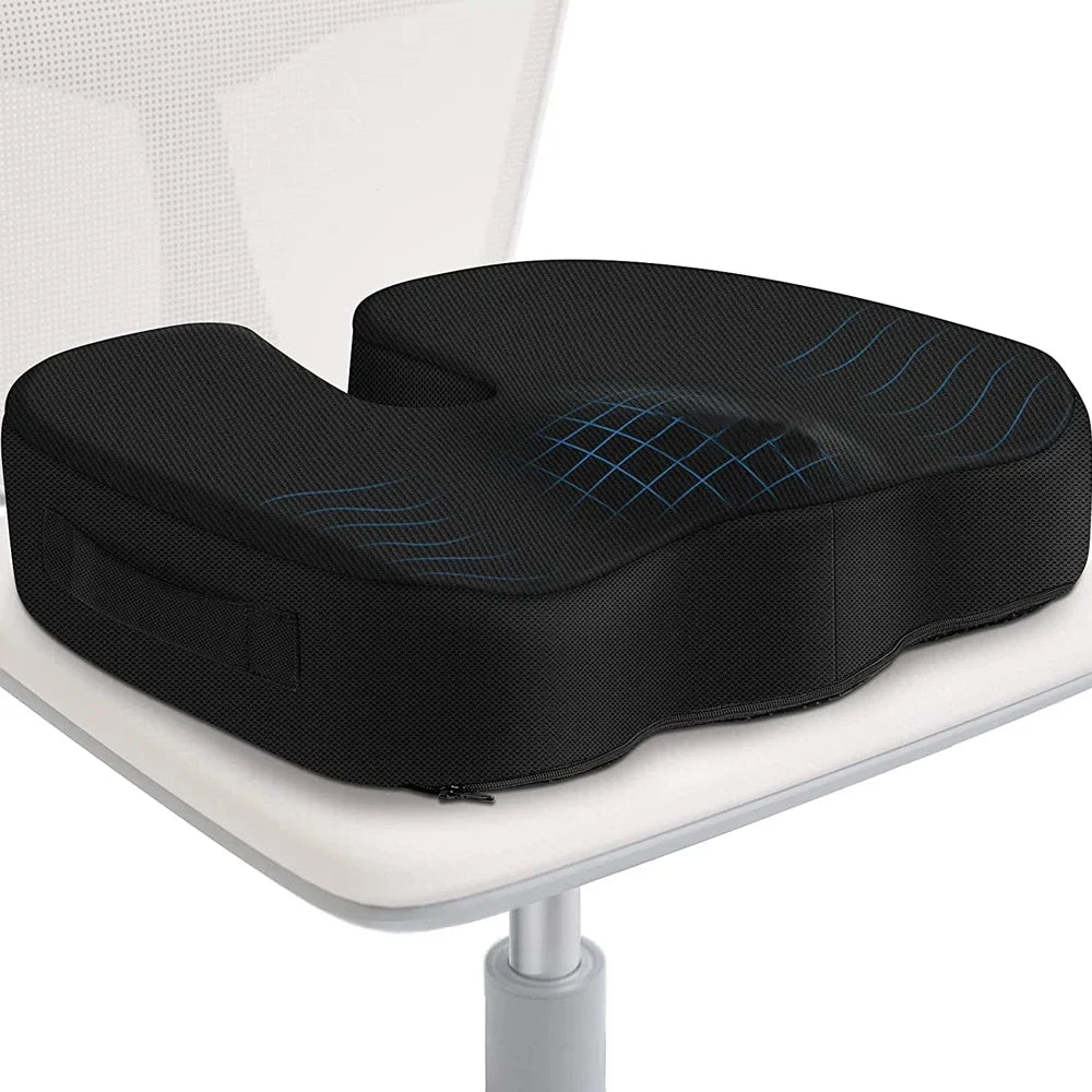 Travel Coccyx Seat Cushion Memory Foam U-Shaped Pillow for Chair Cushion Pad Car Office Hip Support Massage Orthopedic Pillow