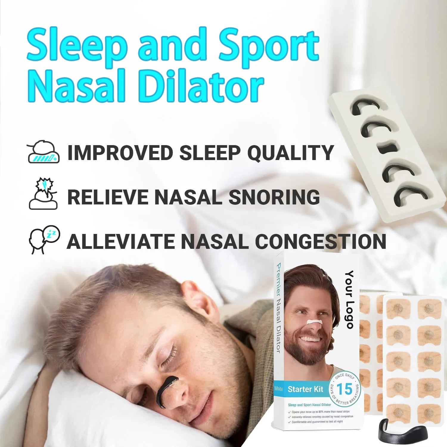 Nasal Breathing Enhancement Kit: Sport Nasal Dilators for Snoring and Sleep Improvement