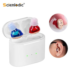 Rechargeable ITE Hearing Aid for Seniors - Mini Invisible Sound Amplifier with Wireless Convenience and Noise Reduction Features