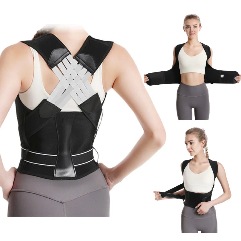 Adjustable Back Support Brace for Women and Kids - Breathable Posture Corrector for Enhanced Comfort