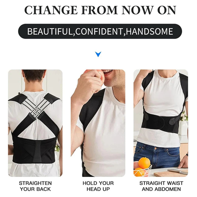 Adjustable Back Support Brace for Women and Kids - Breathable Posture Corrector for Enhanced Comfort