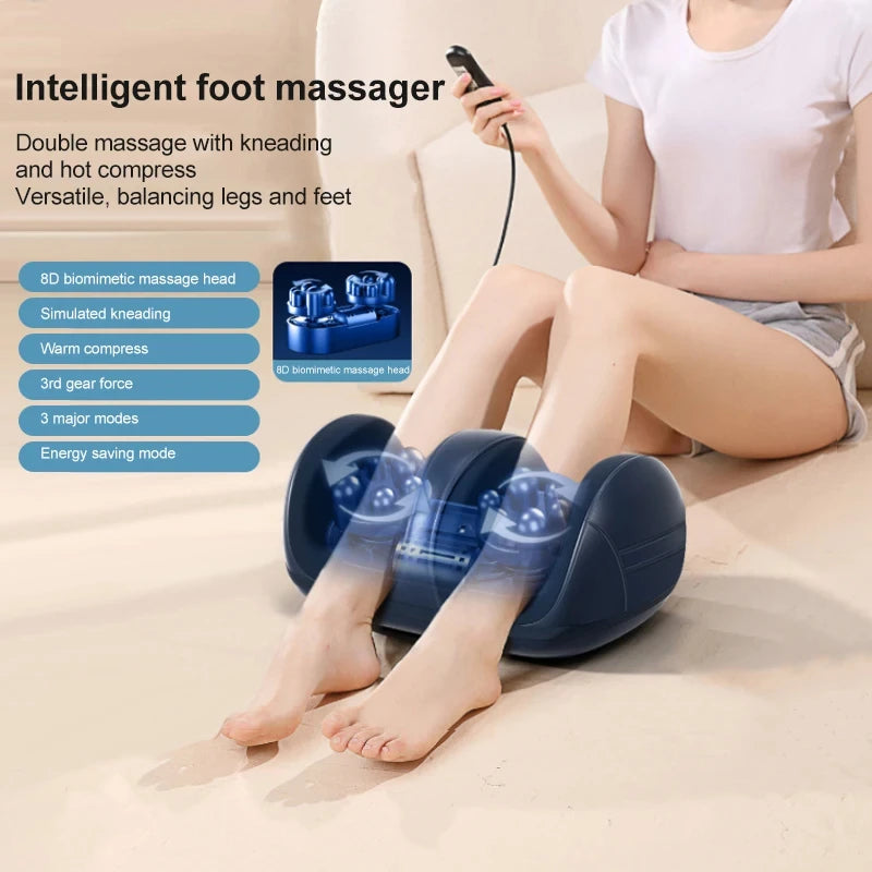 Intelligent Foot Massager with Heat, Dual Kneading & Air Compression for Foot and Leg Relaxation-Grands Mobility