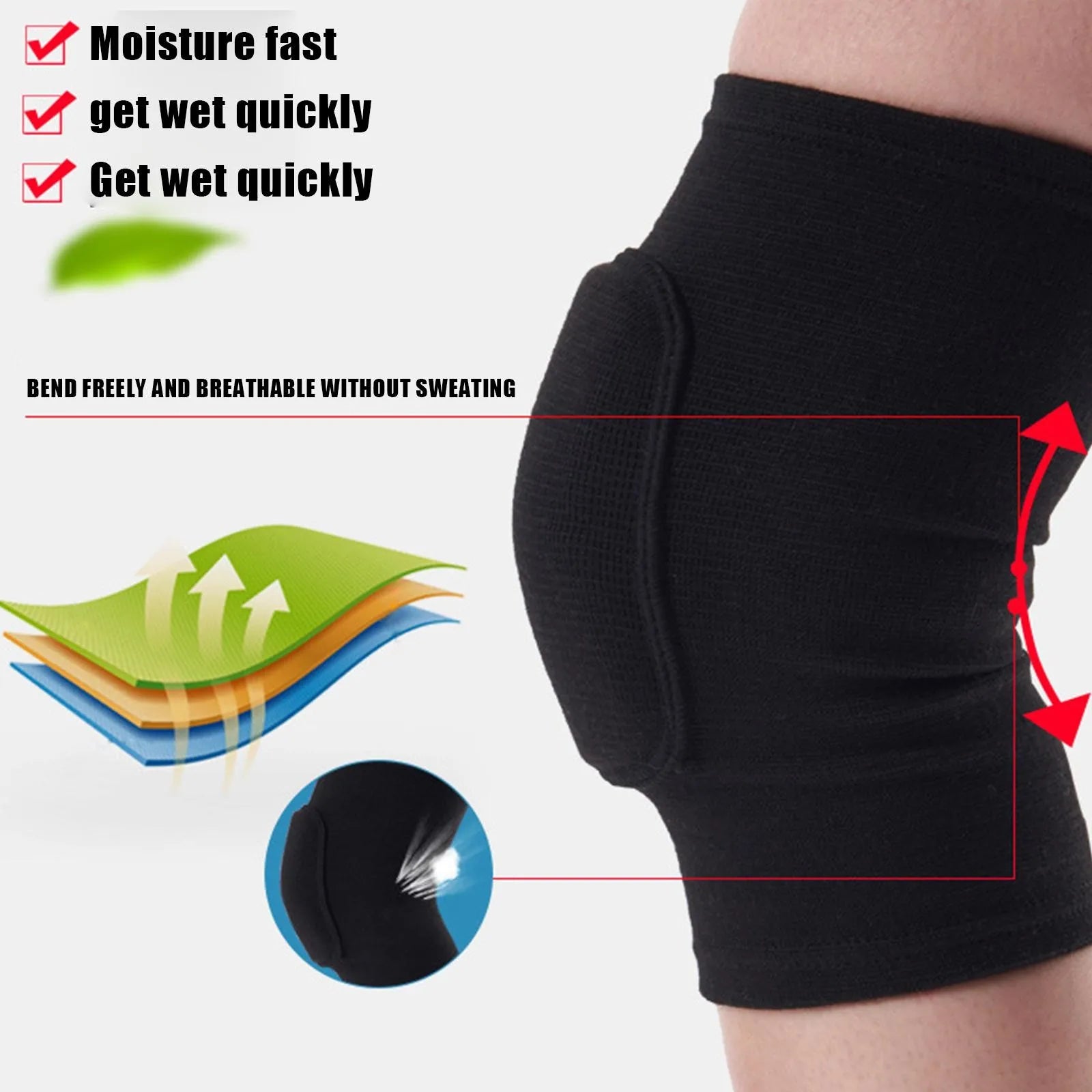 2-Pack Enhanced Comfort Compression Knee Support Pads for Dance and Workout Training