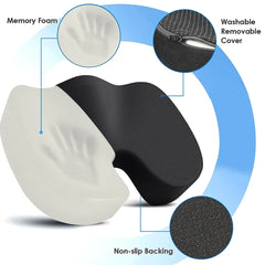 Travel Coccyx Seat Cushion Memory Foam U-Shaped Pillow for Chair Cushion Pad Car Office Hip Support Massage Orthopedic Pillow