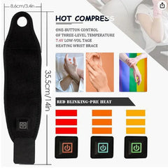 USB Heated Wrist Support Massager with Adjustable Temperature and Breathable Design for Pain Relief and Comfort