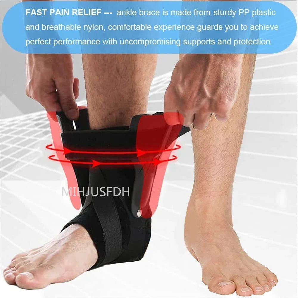 Ankle Support Brace with Side Stabilizers for Sprains and Tendonitis - Lightweight Recovery Splint for Men and Women