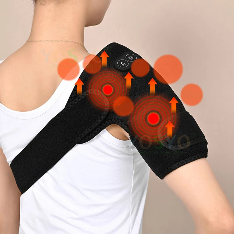 Heated Multi-Use Electric Massage Support Brace with Adjustable Vibration and Temperature Settings