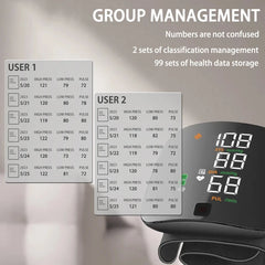 Wrist Blood Pressure Monitor with LED Display and USB Rechargeable Fast Measurement Tensiometer