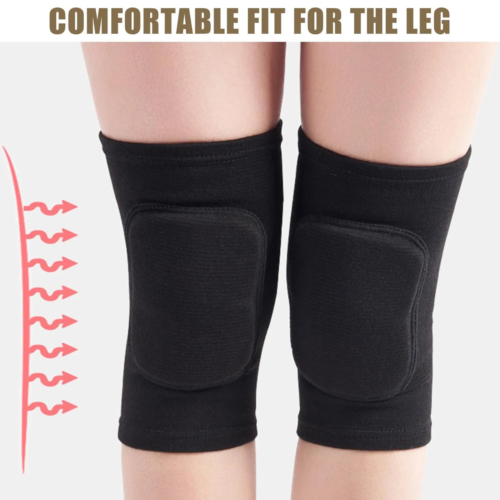 2-Pack Enhanced Comfort Compression Knee Support Pads for Dance and Workout Training