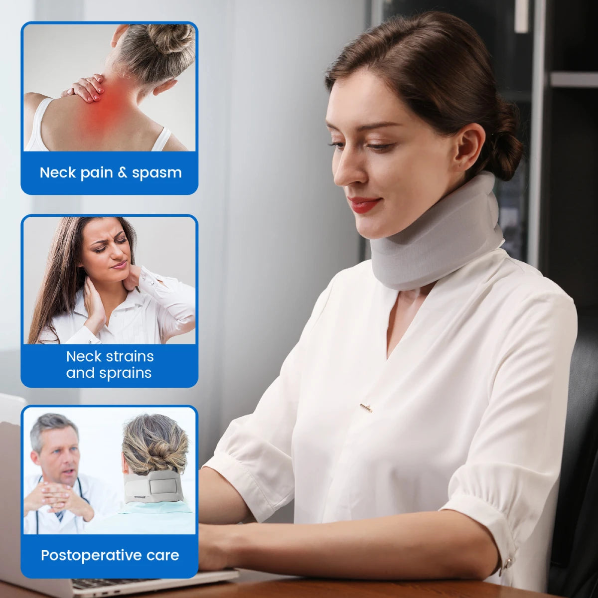 VELPEAU Neck Brace for Pain Relief and Strong Support