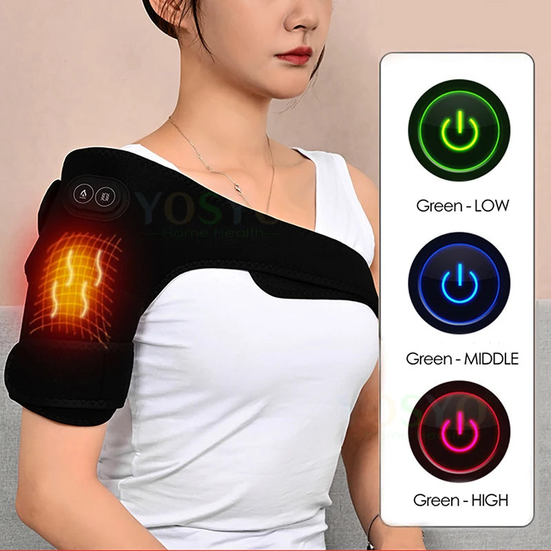 Heated Multi-Use Electric Massage Support Brace with Adjustable Vibration and Temperature Settings