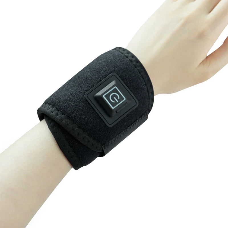 USB Heated Wrist Support Massager with Adjustable Temperature and Breathable Design for Pain Relief and Comfort