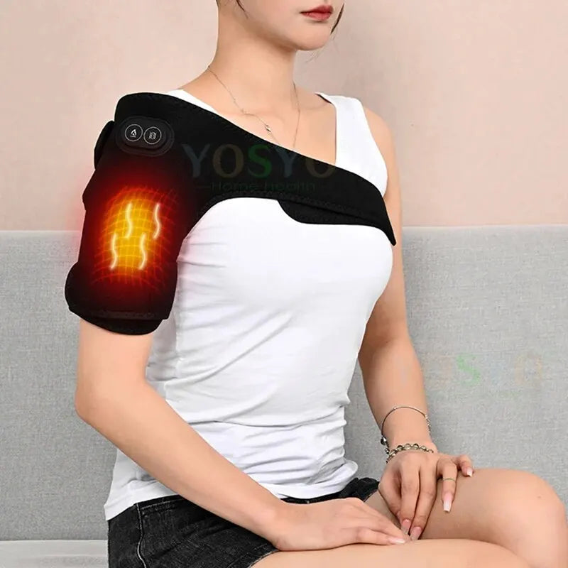 Heated Multi-Use Electric Massage Support Brace with Adjustable Vibration and Temperature Settings