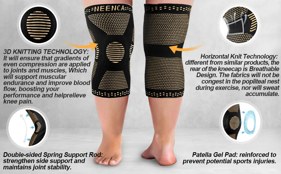 NEENCA Copper Knee Brace Knee Support with Patella Gel Pad