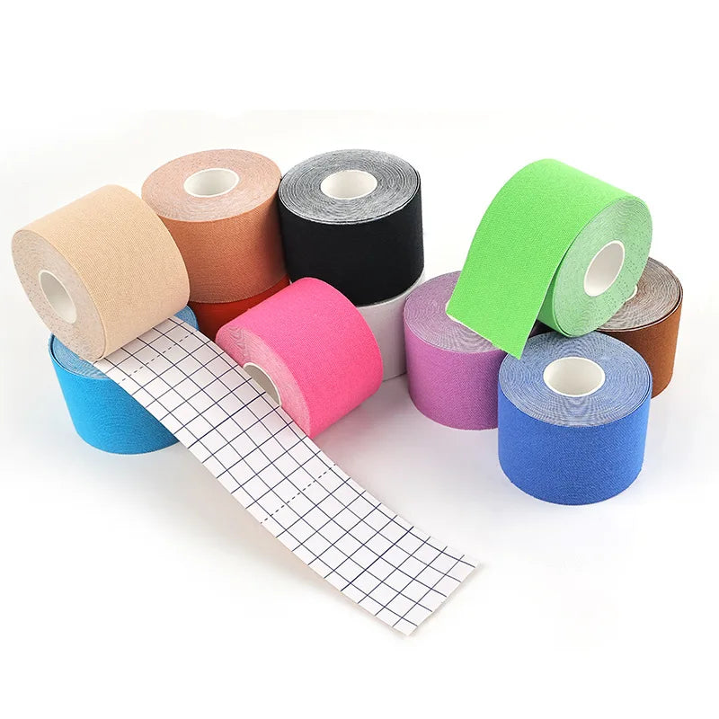 Kinesiology Sports Tape for Muscle Support and Pain Relief - Elastic Adhesive Bandage for Strain and Injury Recovery