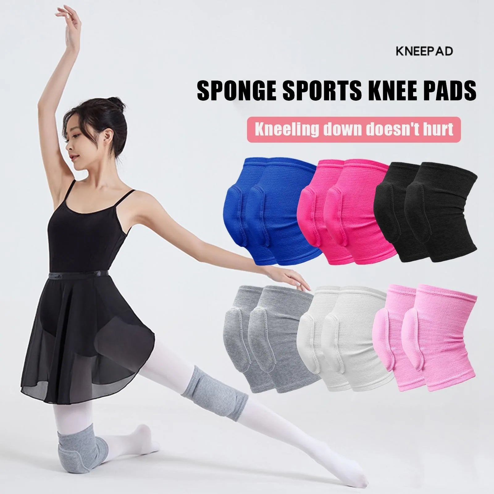 2-Pack Enhanced Comfort Compression Knee Support Pads for Dance and Workout Training