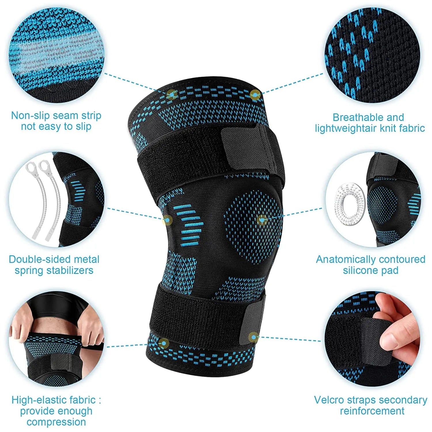 Sports Knee Pads for Knee Pain Meniscus Tear Injury Recovery with Side Stabilizers