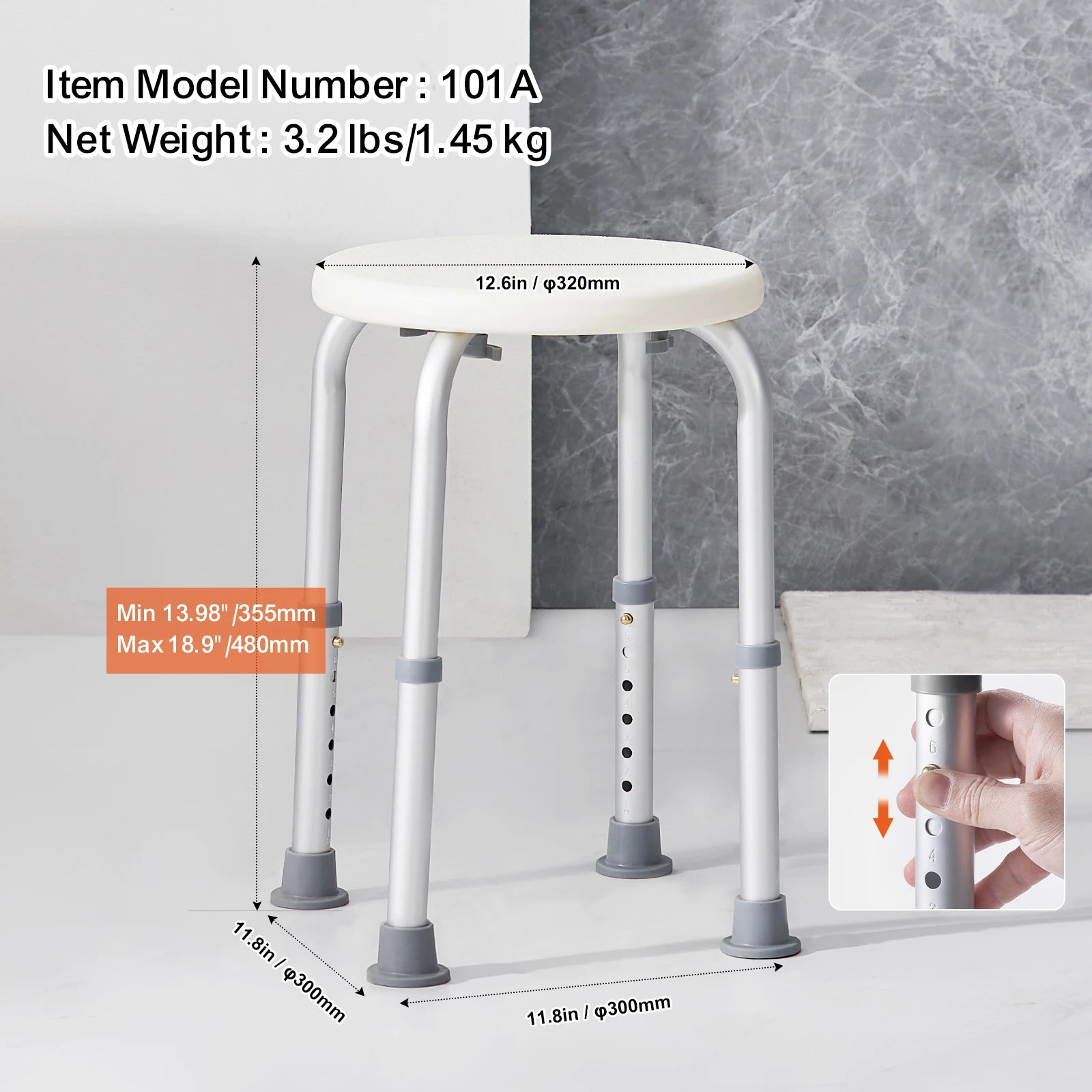 VEVOR Shower Chair for Inside Shower for Elderly Disabled Adults