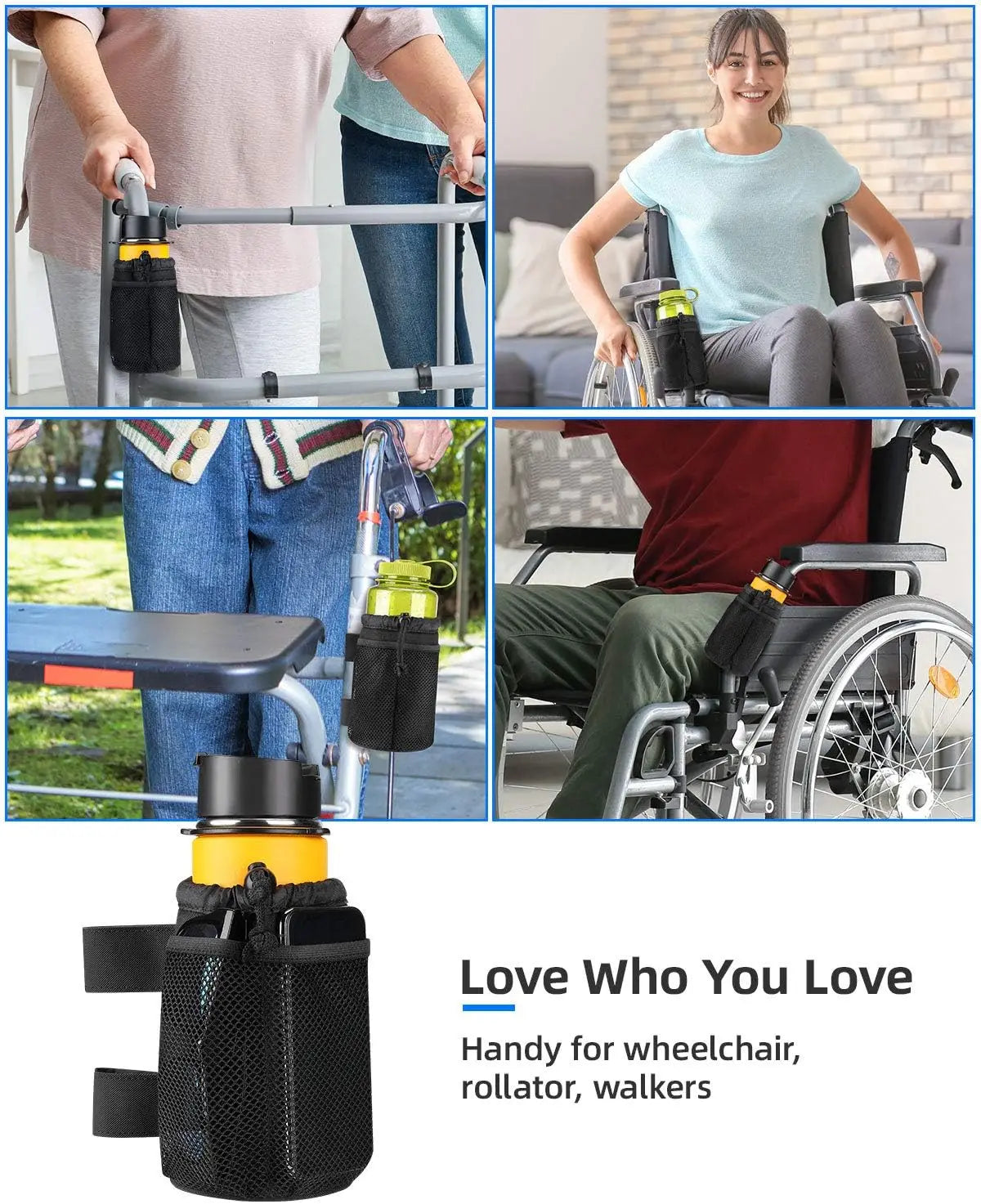 Cup Holder for Wheelchair, Walker Rollator or Scooter