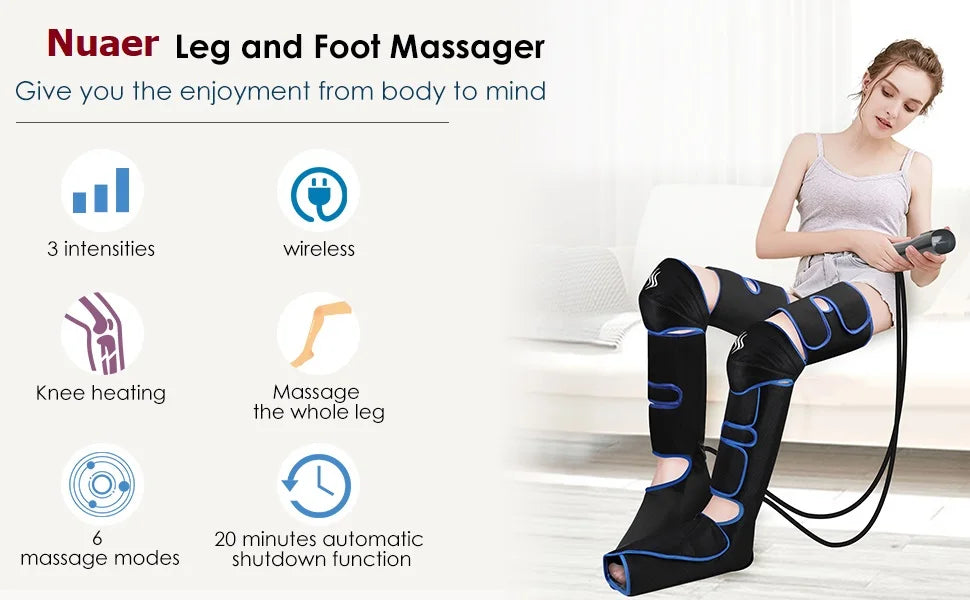 360° Leg Massager with Air Pressure Therapy for Enhanced Circulation and Muscle Relaxation