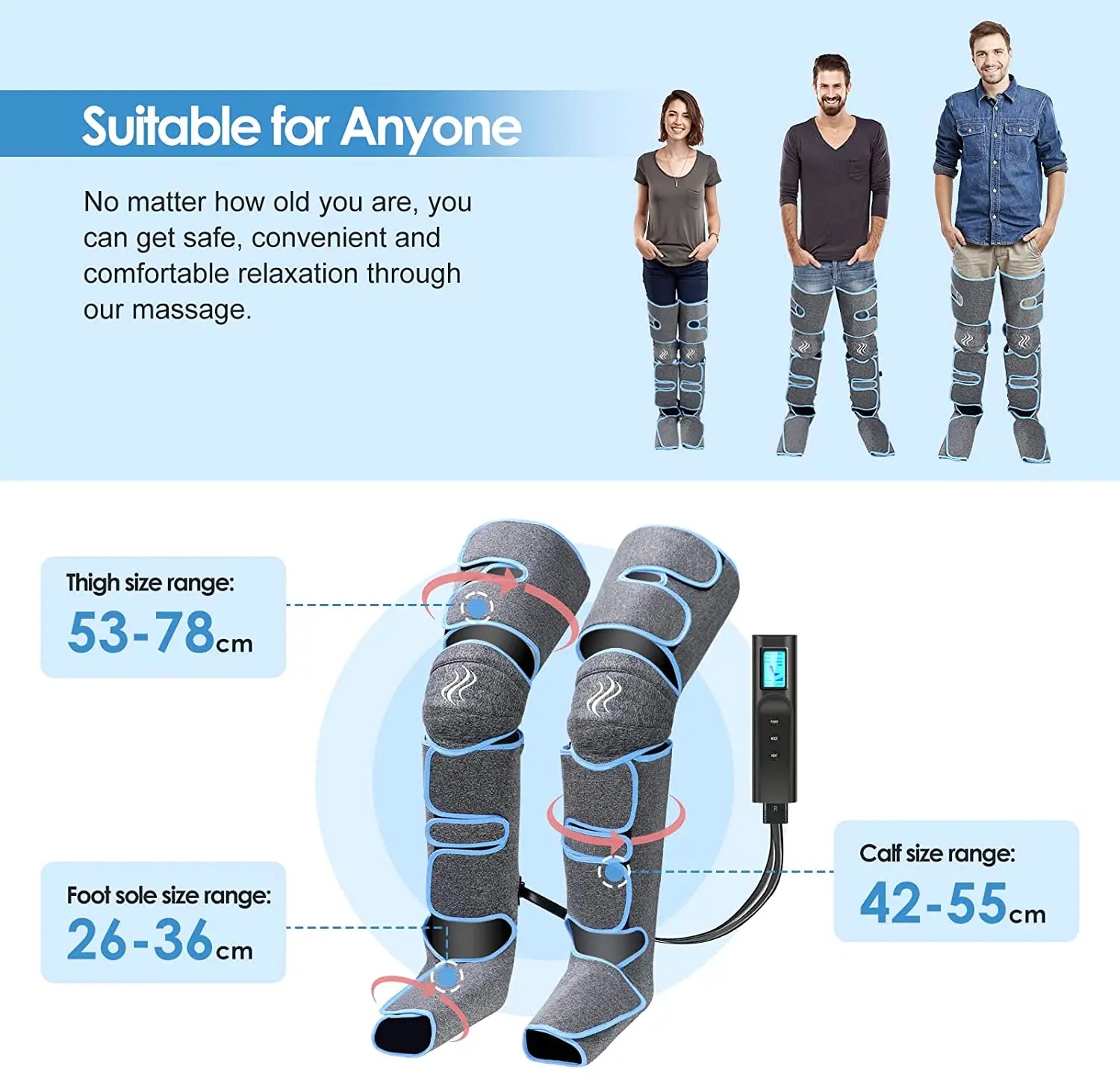 360° Leg Massager with Air Pressure Therapy for Enhanced Circulation and Muscle Relaxation