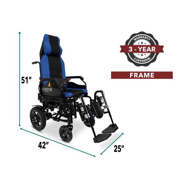 ComfyGo X-9 Remote Controlled Electric Wheelchair, Automatic Reclining Backrest & Lifting Leg Rests ComfyGO
