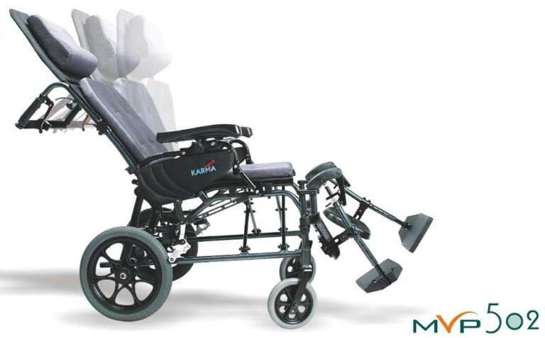 KARMAN MVP502 Lightweight Ergonomic Reclining Transport Wheelchair